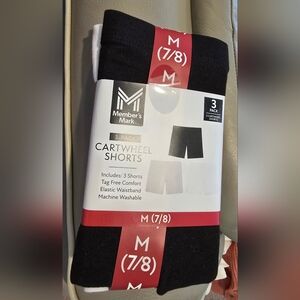 Member's Mark 3 Pk Cartwheel Shorts, Gray, Black And White